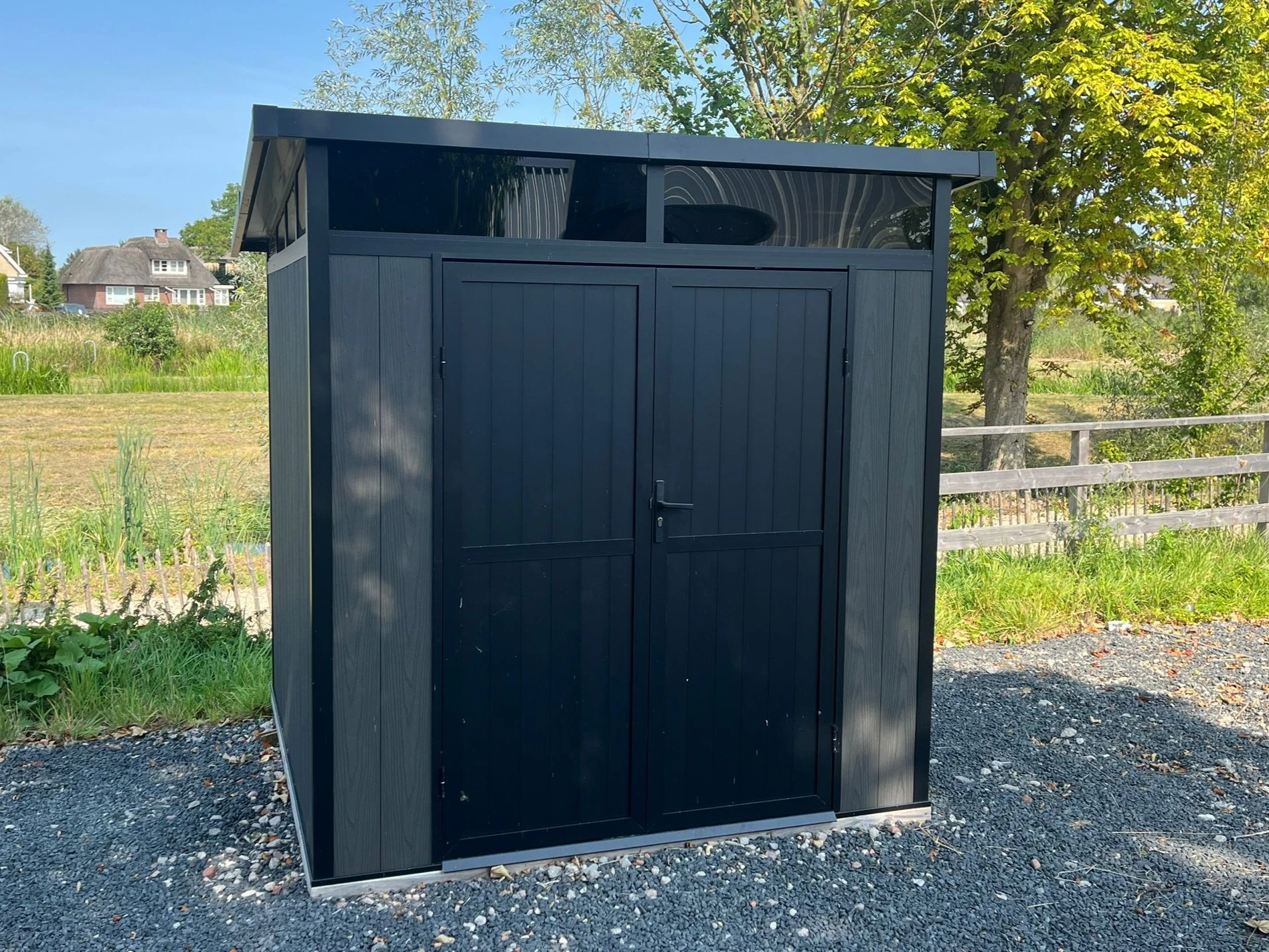 Blokhut Composiet Modern Donkergrijs 215 x 215 cm - Afbeelding 8